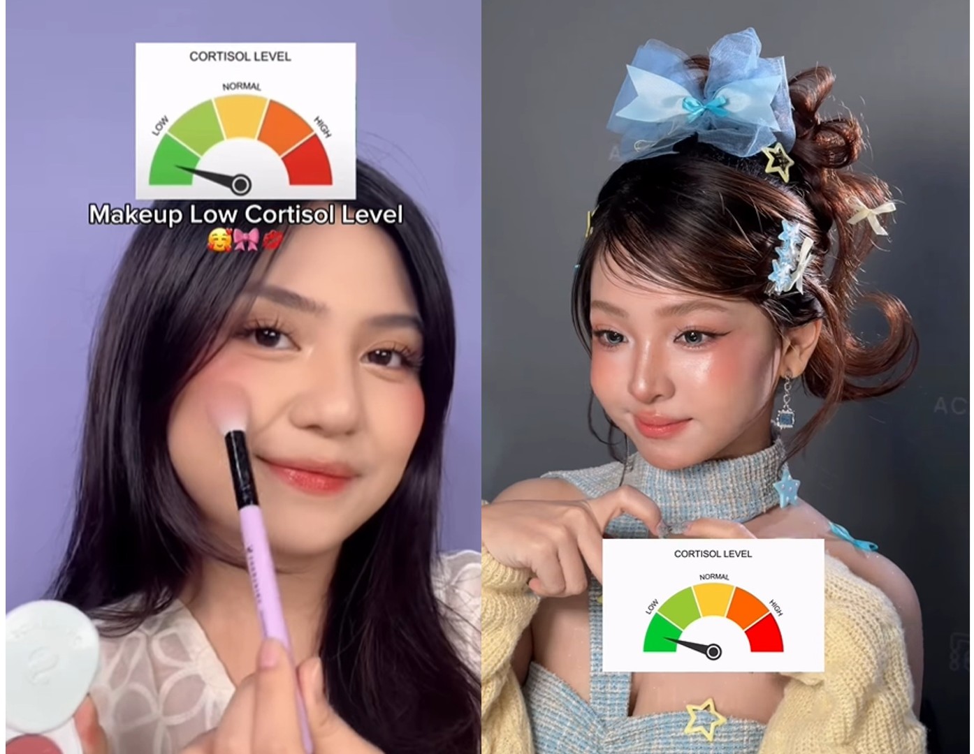 Xu hướng trang điểm nhẹ nhàng, tươi tắn lấy tiêu chí thoải mái và “mức cortisol thấp” thu hút giới trẻ - Ảnh: Instagram/@somethincmakeup, @by.mariels