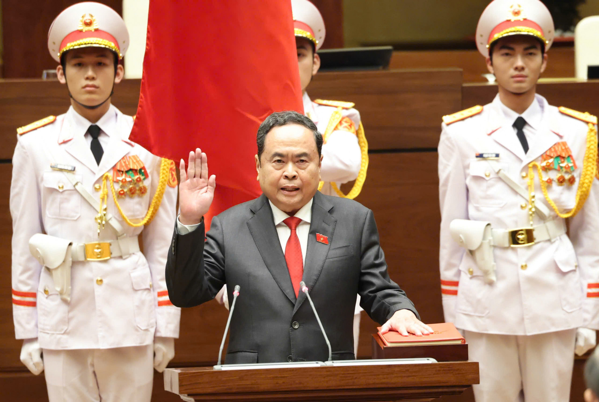 Chủ tịch Quốc hội Trần Thanh Mẫn tái đắc cử Chủ tịch Quốc hội Trần Thanh Mẫn tuyên thệ - ảnh: QH