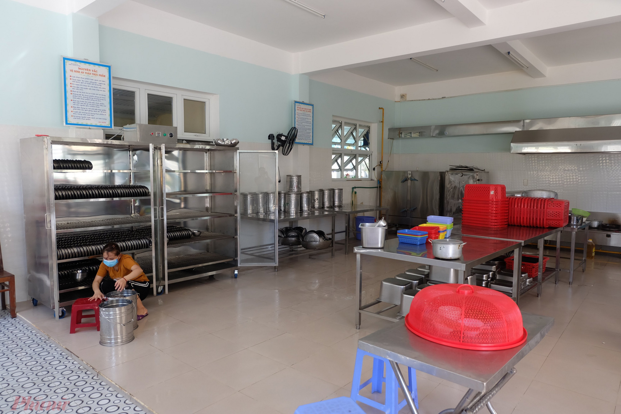 Bếp ăn tại Trường tiểu học Nguyễn Tri Phương, phường Sơn Trà, Đà Nẵng.