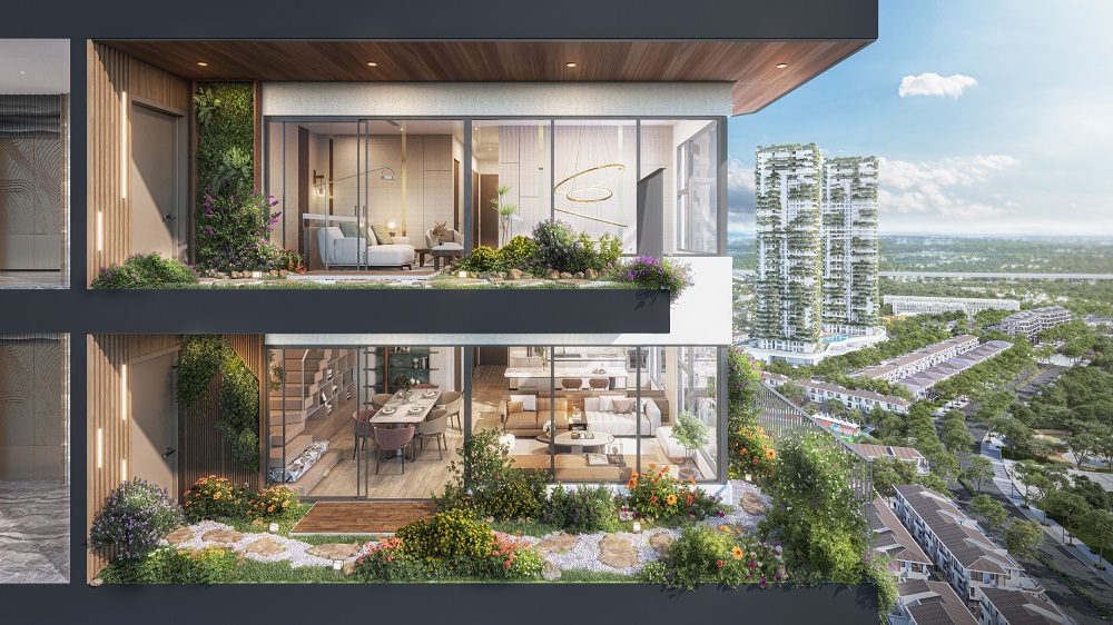 Căn hộ chăm sóc sức khỏe Forest Onsen có sân vườn trước khi bước vào nhà