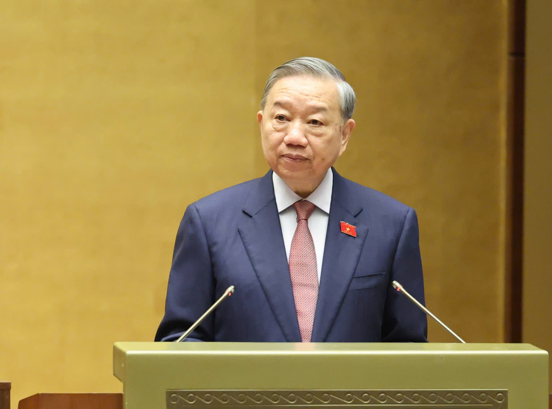 Tổng bí thư Tô Lâm phát biểu chỉ đạo tại phiên khai mạc Kỳ họp thứ Nhất, Quốc hội khóa XVI - ảnh: QH 