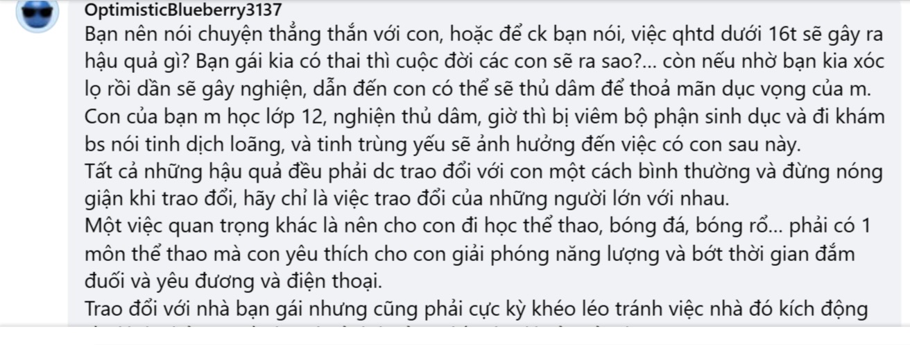 Một trong những bình luận chia sẻ. Ảnh chụp màn hình.