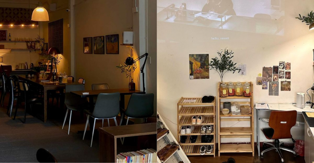 Chốn Riêng Café mang đến một không gian ấm cúng và dễ chịu với tông màu nâu gỗ chủ đạo. Điểm đặc biệt ở Chốn Riêng nằm ở việc khách hàng sẽ là “bartender” cho chính mình.  Với mỗi hóa đơn, bạn sẽ có 4 tiếng làm việc tại quán cùng một món uống tự pha. Quán chuẩn bị sẵn cà phê gói, trà và một số nguyên liệu cần thiết cùng vài công thức pha chế đơn giản để cho khách hàng có thể tự tạo ra thức uống hợp ý mình. Sau mỗi 4 tiếng, bạn có thể gia hạn thêm thời gian ngồi bằng việc mua thêm một phần nước uống. Không chỉ là nơi thích hợp cho học tập hay làm việc, không gian yên tĩnh ở đây cũng là chốn dừng chân cho những ai muốn chợp mắt hoặc dành thời gian một mình để sạc lại năng lượng.  Chốn Riêng Café có cách bố trí bàn ghế tinh tế, mang đến cảm giác riêng tư. Quán có bàn to cho nhóm đông và bàn cá nhân dành cho khách đi một mình. Ngoài ra, ở mỗi khu vực bàn đều được trang bị sẵn ổ điện có thể dùng nhiều thiết bị cùng một lúc, hỗ trợ tối đa cho công cuộc “chạy deadline” - Ảnh: