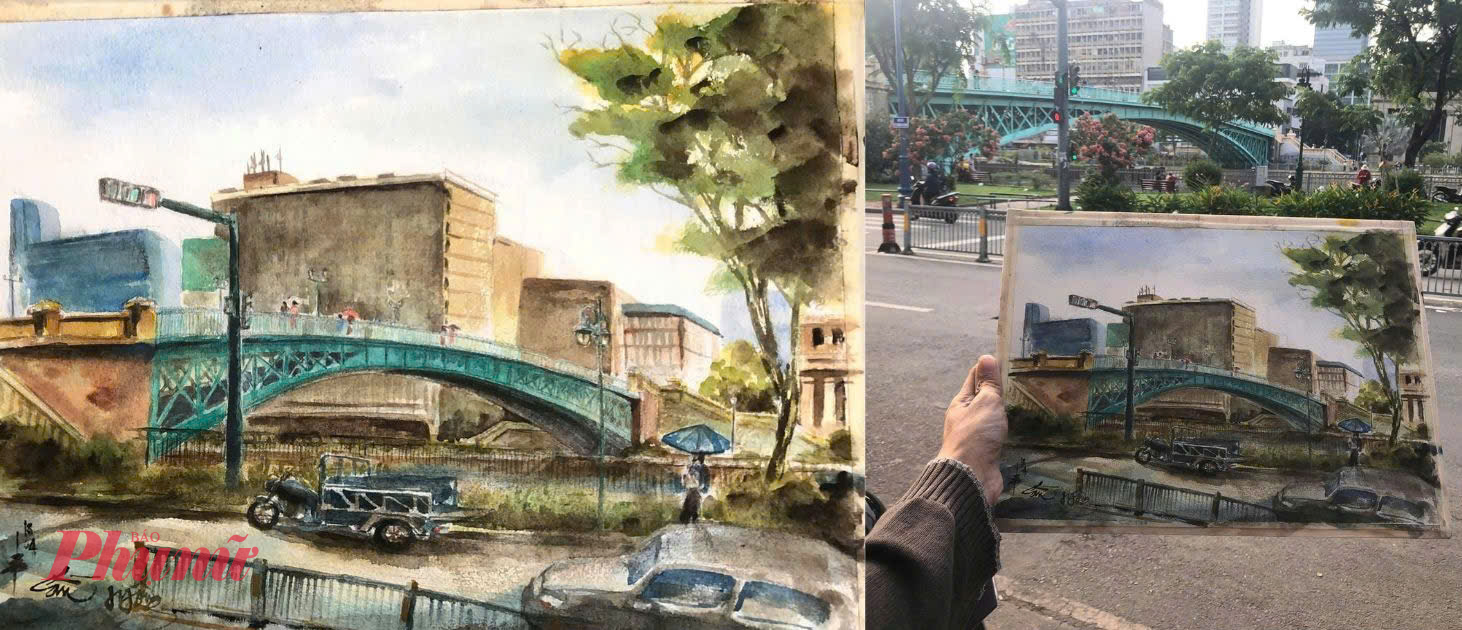 Người trẻ vẽ TPHCM bằng ký họa đô thị Một góc phố TPHCM được tái hiện qua ký họa, đặt cạnh không gian thực, cho thấy sự giao thoa giữa quan sát và cảm nhận cá nhân.