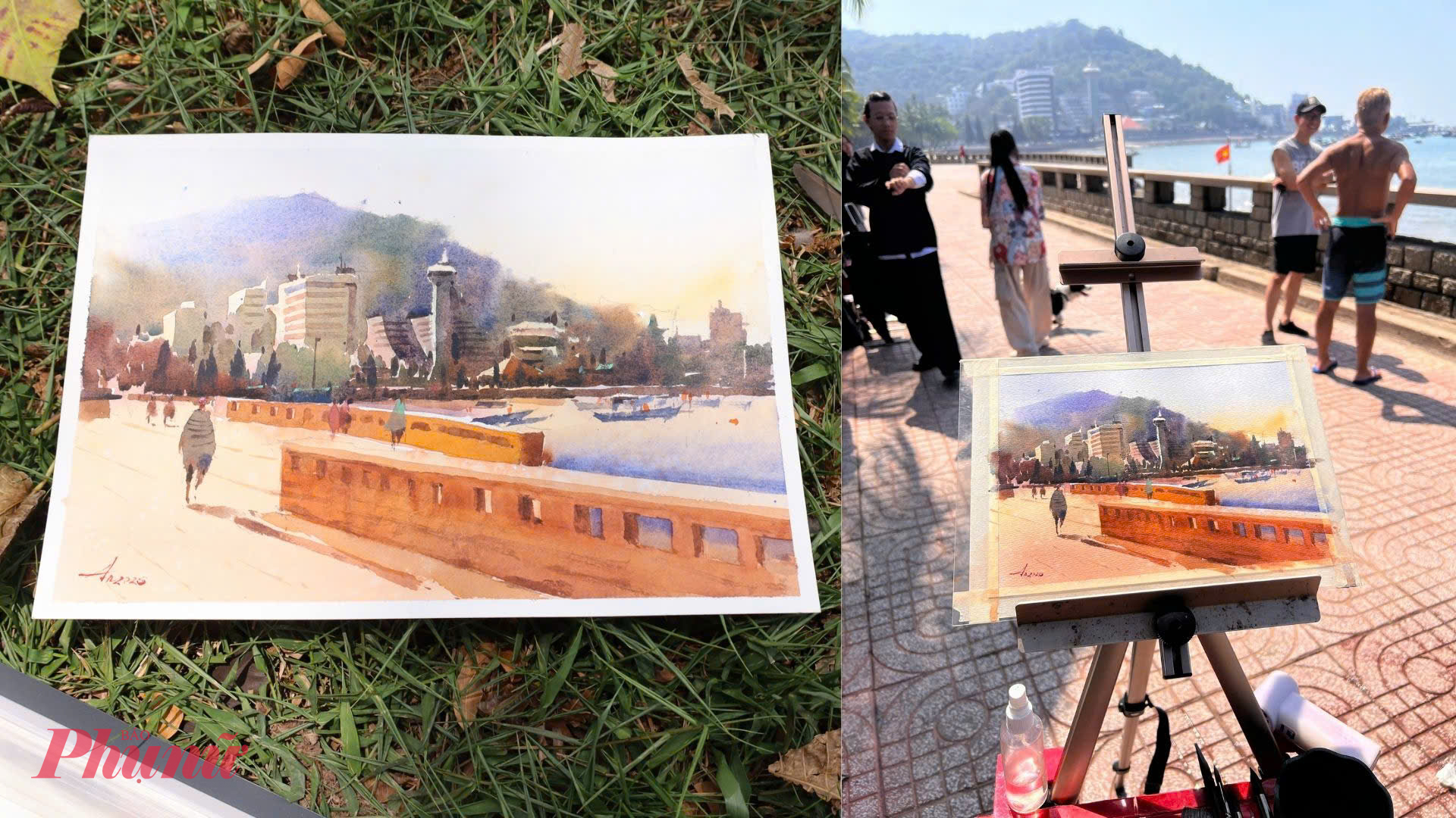 Người trẻ vẽ TPHCM bằng ký họa đô thị Tác phẩm ký họa tại biển Vũng Tàu