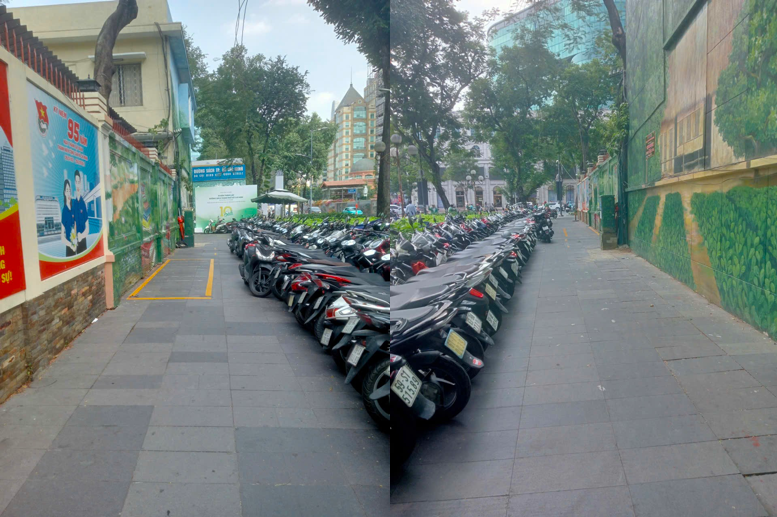 Bãi giữ xe trên đường Công Xã Paris