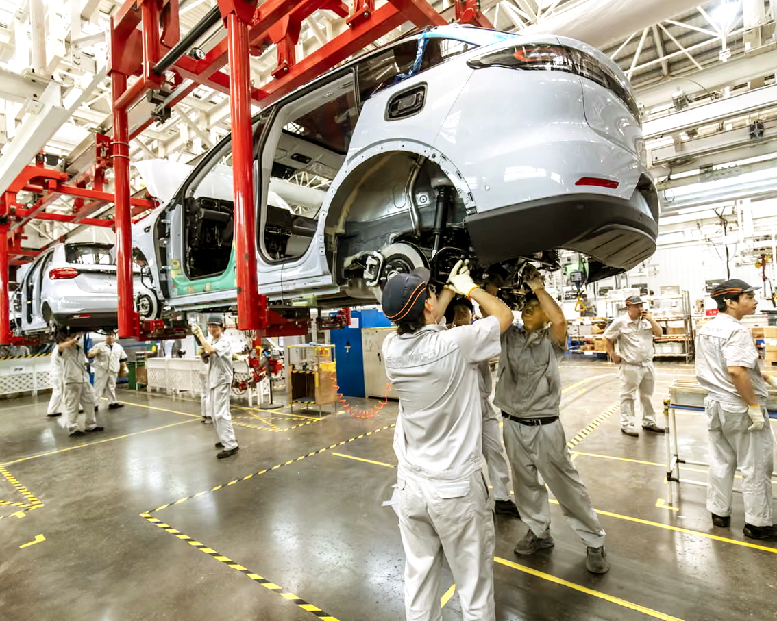 Dây chuyền lắp ráp ô tô điện ở Trung Quốc - Nguồn ảnh: Bloomberg/Getty Images