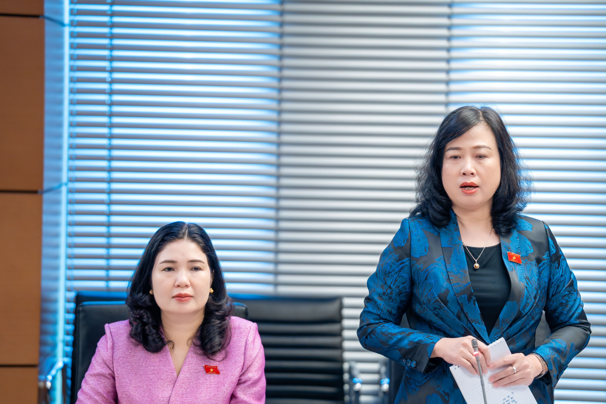 Bộ trưởng Đào Hồng Lan phát biểu tại phiên thảo luận tổ - ảnh: QH