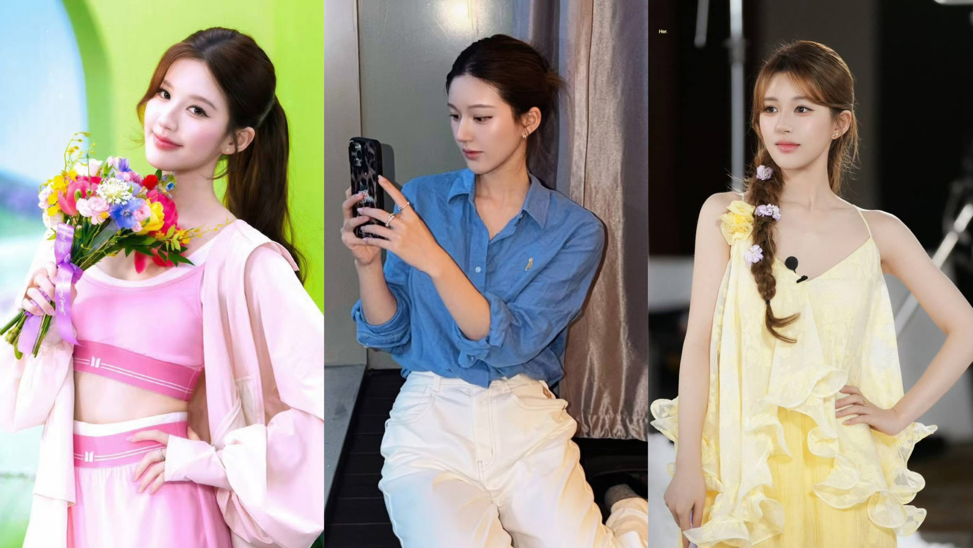 Nữ diễn viên gen Z nổi tiếng xứ Trung lăng xê trang phục sắc màu tươi sáng - Ảnh: @rooosyzh09