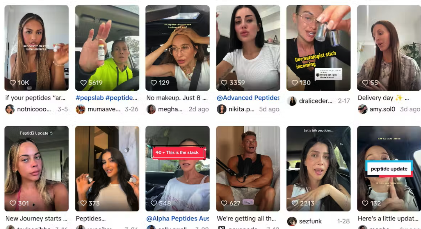 Các video quảng bá Peptides trên mạng xã hội khiến nhiều chị em đứng ngồi không yên
