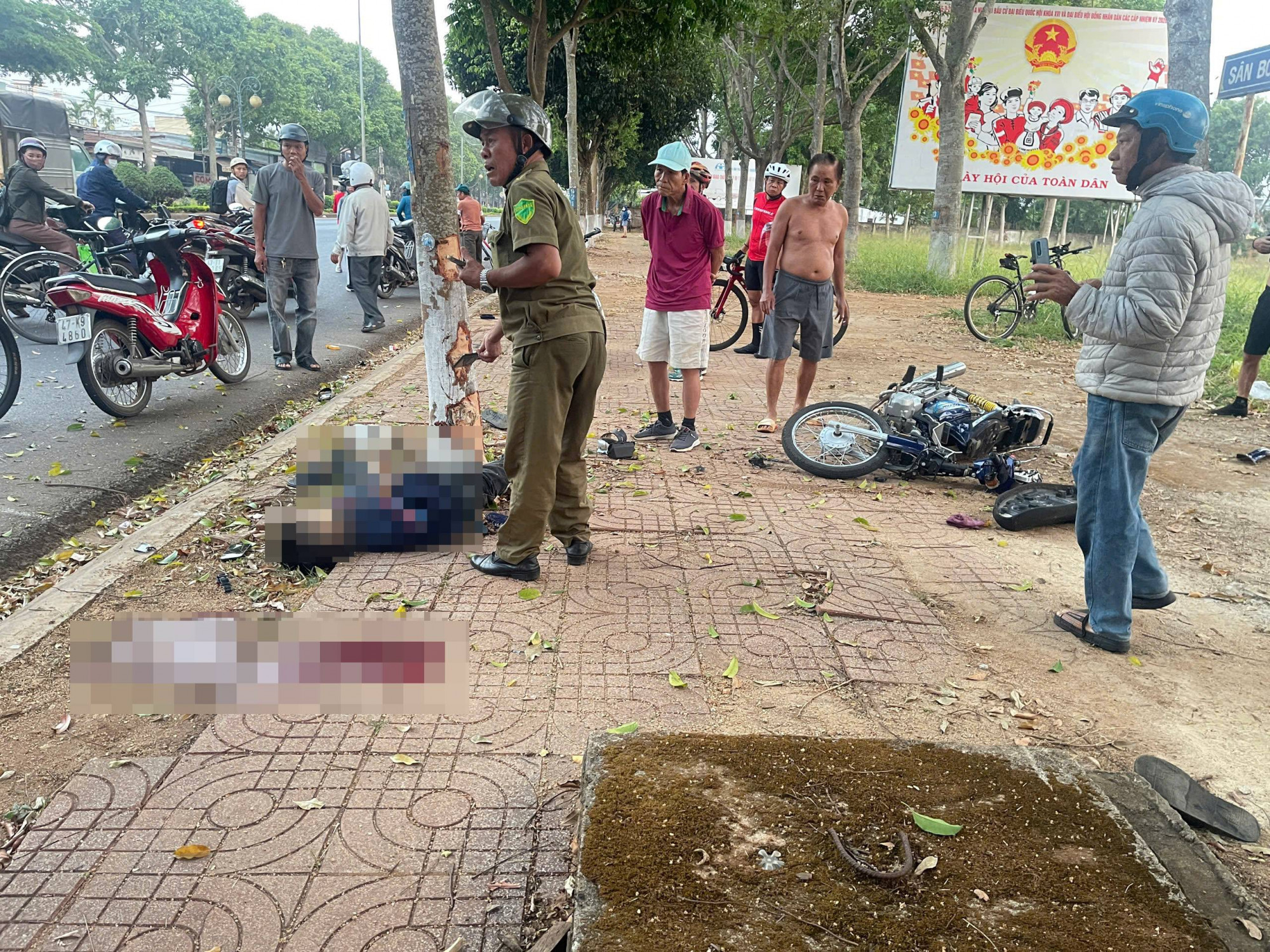 Hiện trường xảy ra vụ tai nạn - ảnh: N.H.