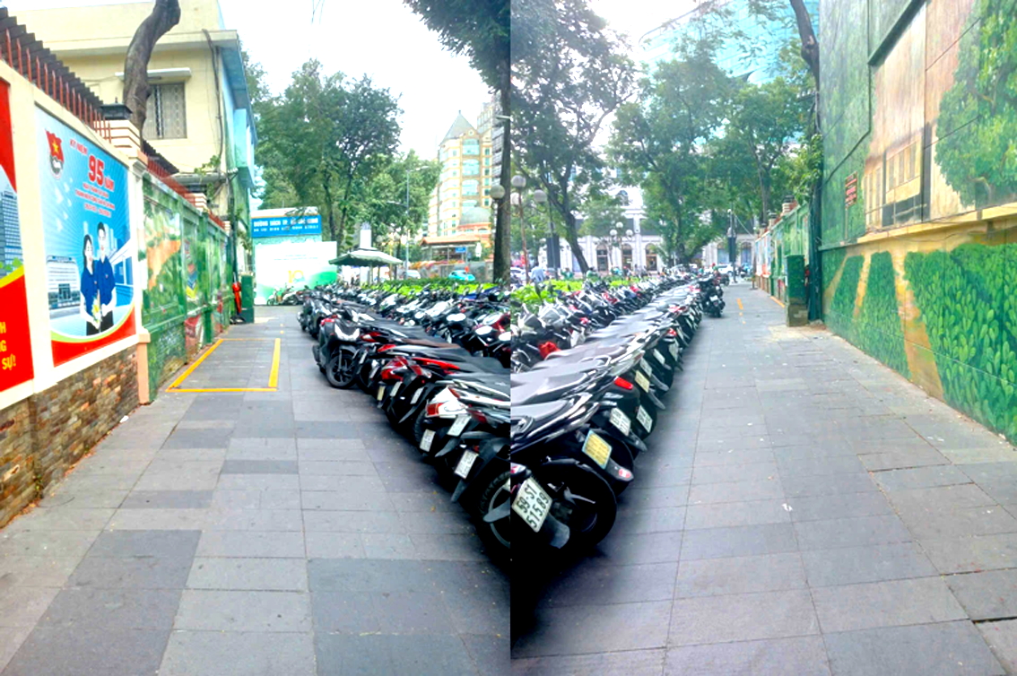 Bãi giữ xe trên đường Công Xã Paris - Nguồn ảnh: Đường sách TPHCM
