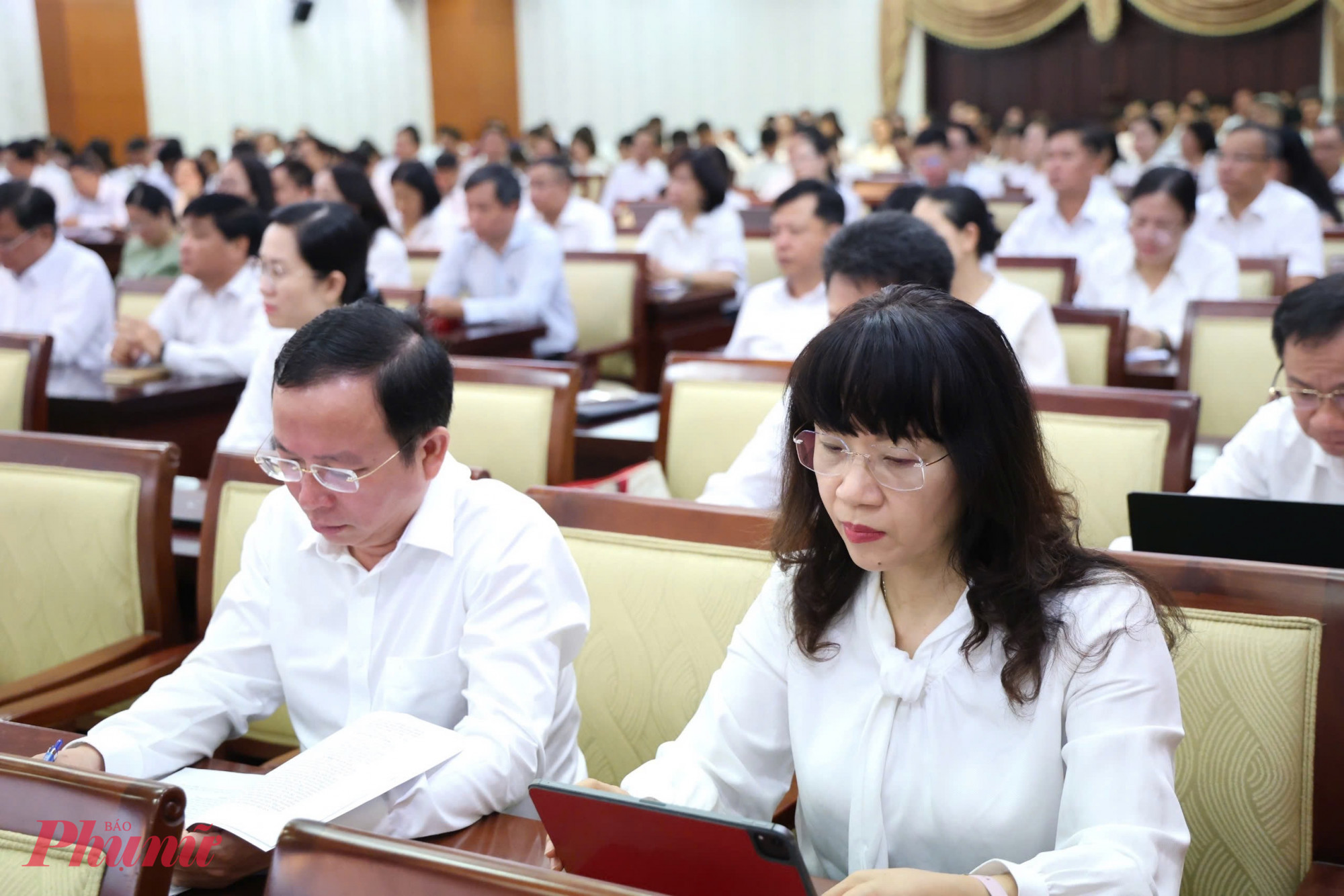 Các đại biểu tham dự hội nghị tại điểm cầu TPHCM - Ảnh: Thanh Tâm