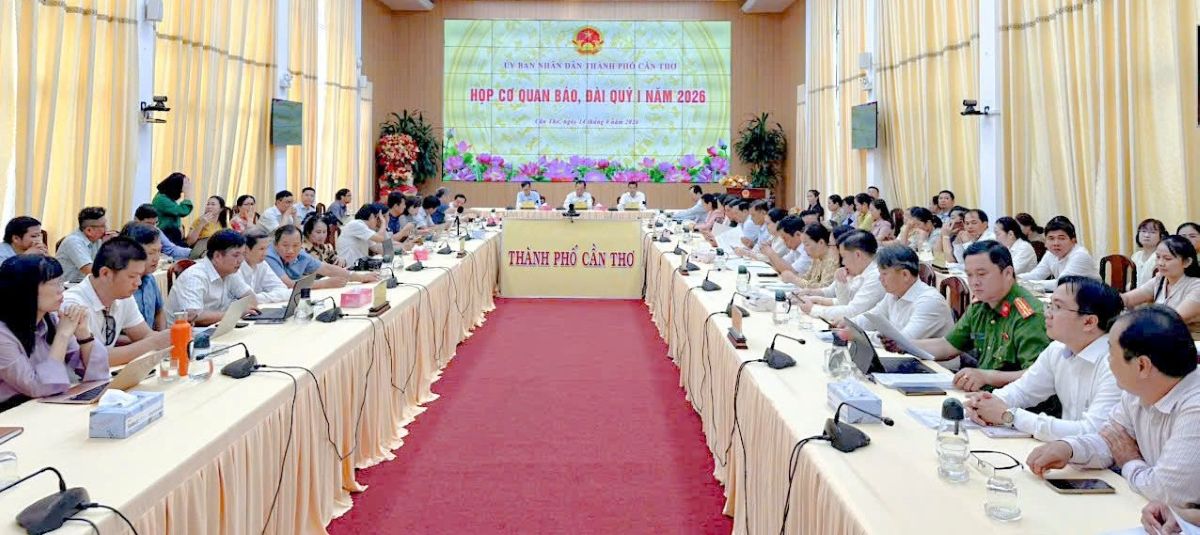 Quang cảnh buổi họp báo ngày 14/4... Ảnh: CTV