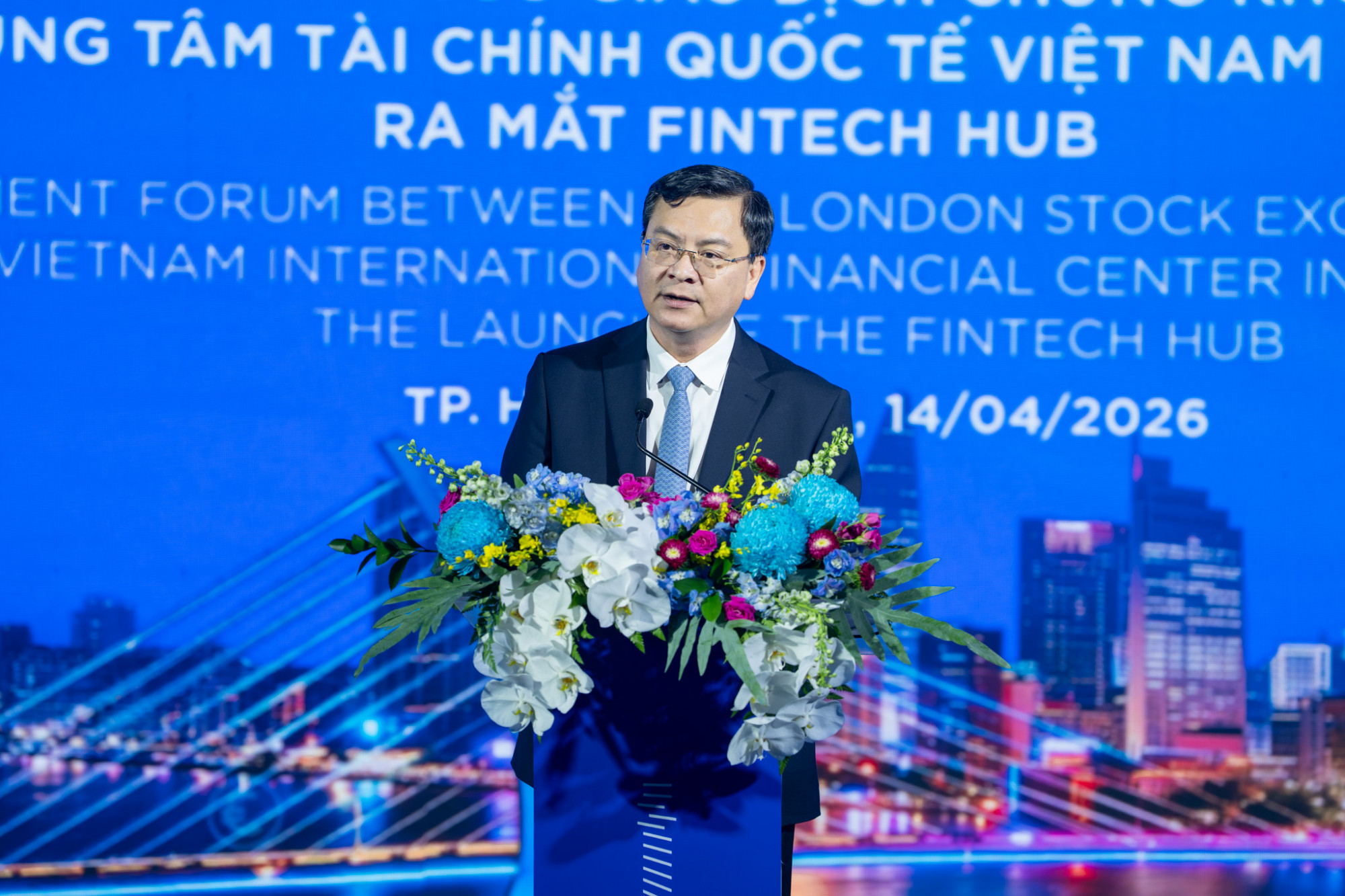 Phó Chủ tịch UBND TP.HCM Nguyễn Công Vinh phát biểu tại Lễ ra mắt Fintech Hub TPHCM ngày 14/4/2026