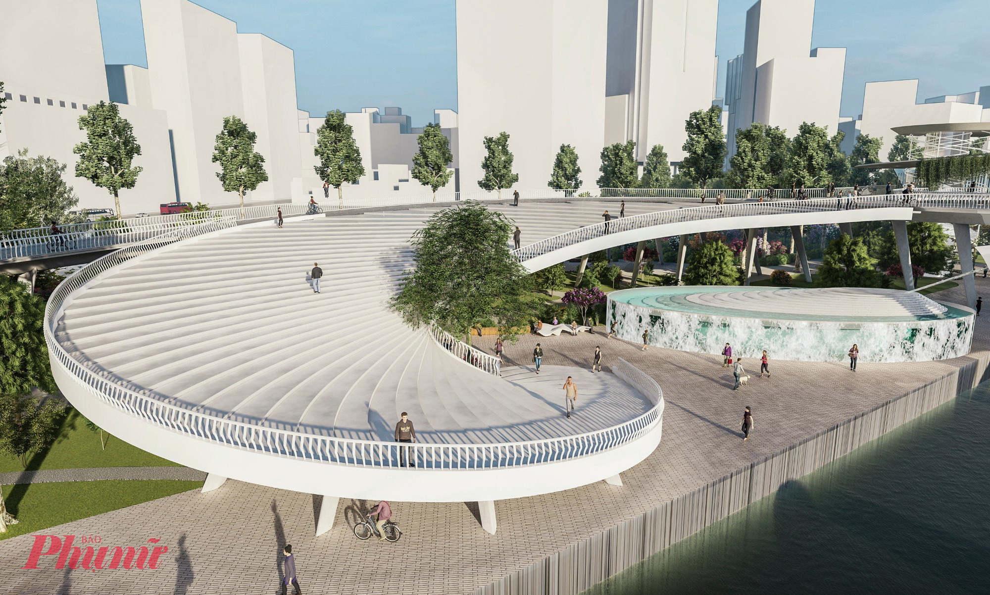 Không chỉ đóng vai trò kết nối giao thông, cây cầu còn được định hướng trở thành không gian công cộng, điểm tham quan và check-in mới tại trung tâm thành phố, góp phần gia tăng sức hút du lịch cho khu vực.