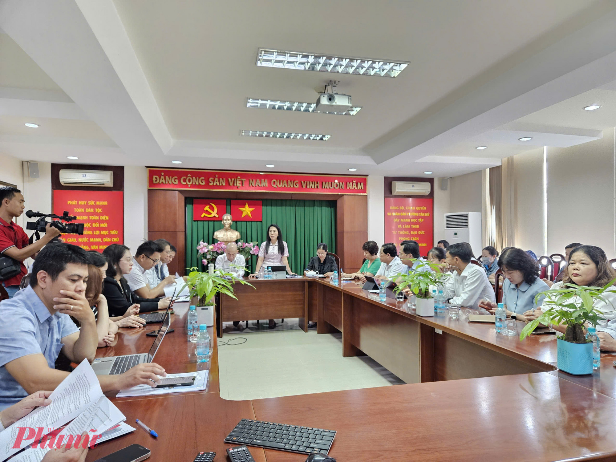 UBND Phường Tân Mỹ (TPHCM) họp bàn giải pháp triển khai mô hình “Suất ăn trường học - Tick xanh trách nhiệm”