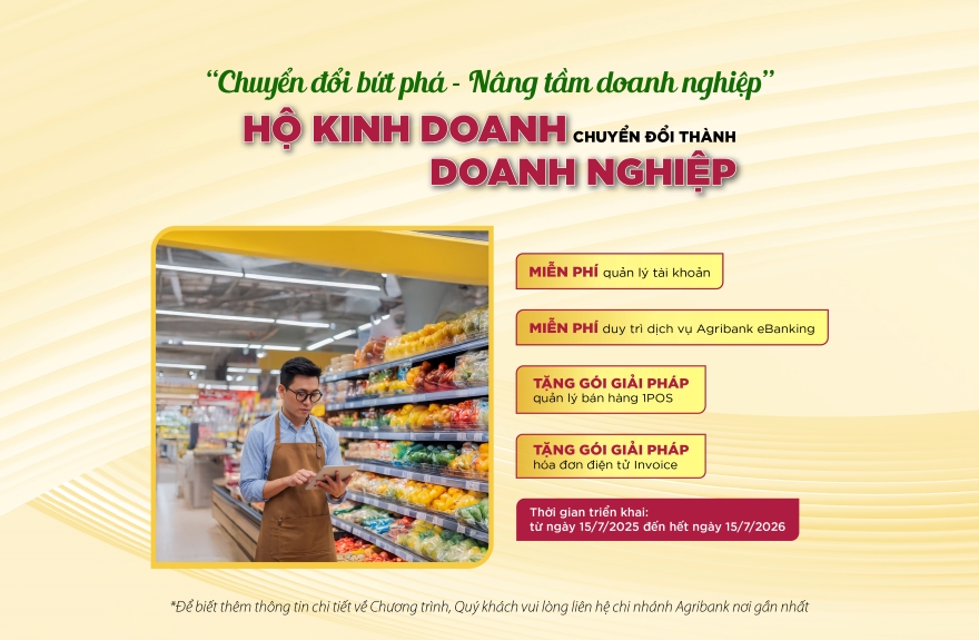 Gói giải pháp hỗ trợ hộ kinh doanh chuyển đổi thành doanh nghiệp - Ảnh: Agribank