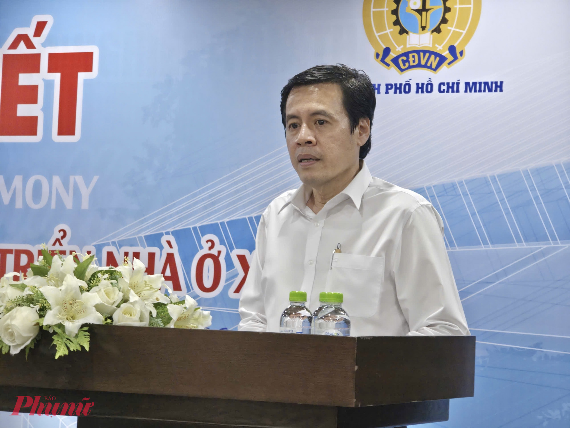 Ông Trần Anh Tuấn - Chủ tịch HĐTV IPC phát biểu tại lễ ký kết hợp tác phát triển nhà ở xã hội cho công nhân, người lao động - Ảnh: Thanh Tâm