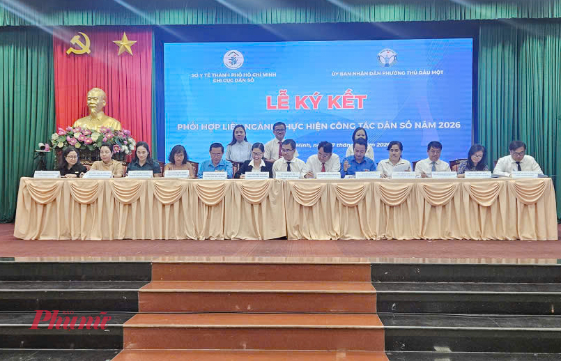 Các đại diện ký kết liên tịch phối hợp triển khai thực hiện công tác dân số tại TPHCM 2026 