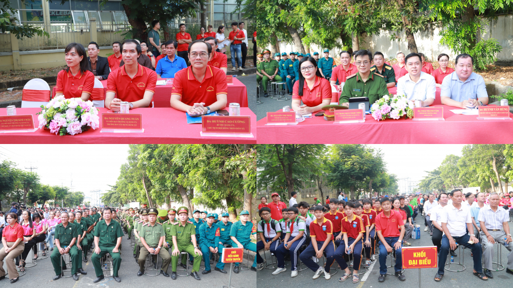 Lễ ra quân triển khai thực hiện Nghị quyết số 02-NQ/TU ngày 12/12/2025 của Thành ủy và Nghị quyết số 10-NQĐU ngày 8/4/2026 của Đảng ủy xã Vĩnh Lộc về tăng cường phòng, chống tội phạm và tệ nạn ma túy, phấn đấu xây dựng “xã không ma túy” vào năm 2030 - Ảnh: HD