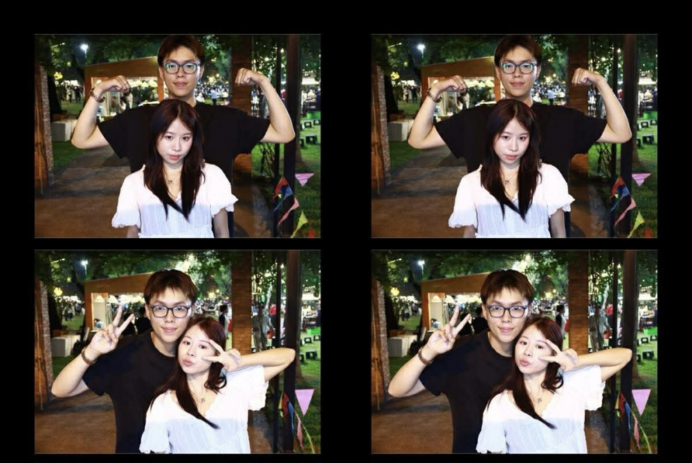 Nhóm bạn trẻ thích thú chụp ảnh tại một photobooth trong một Lễ hội ẩm thực vừa diễn ra tại TPHCM. Ảnh: T.N