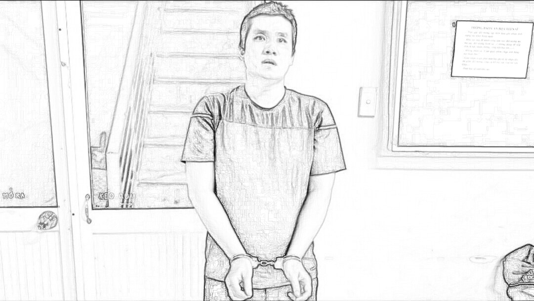 Hòa tại cơ quan công an. Ảnh: CACC