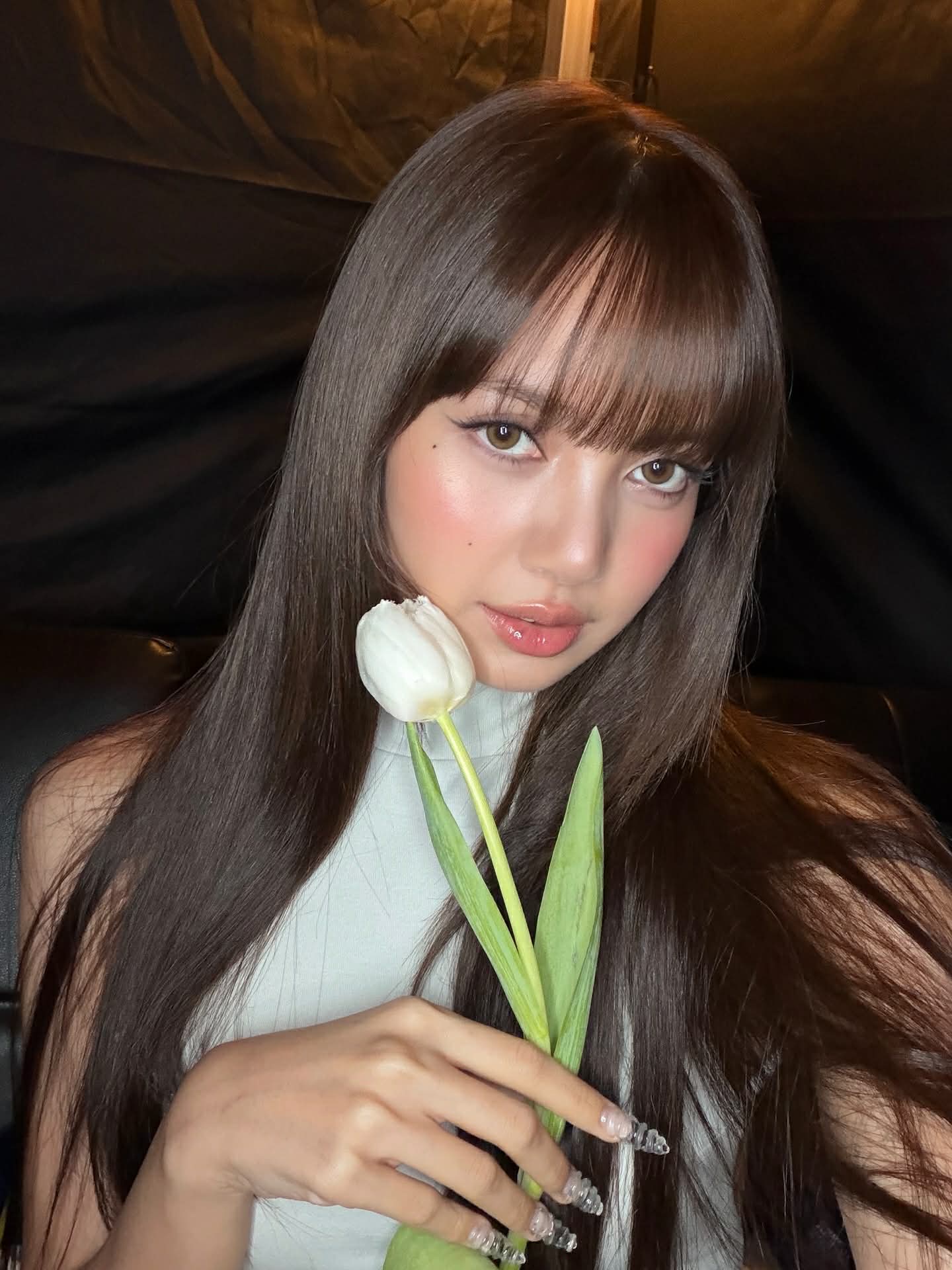 Gương mặt của Lisa trông quyết rũ hơn nhờ phấn bắt sáng