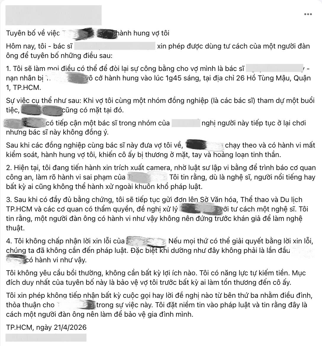 Bái viết phốt ca sĩ T.Q.odil của bác sĩ