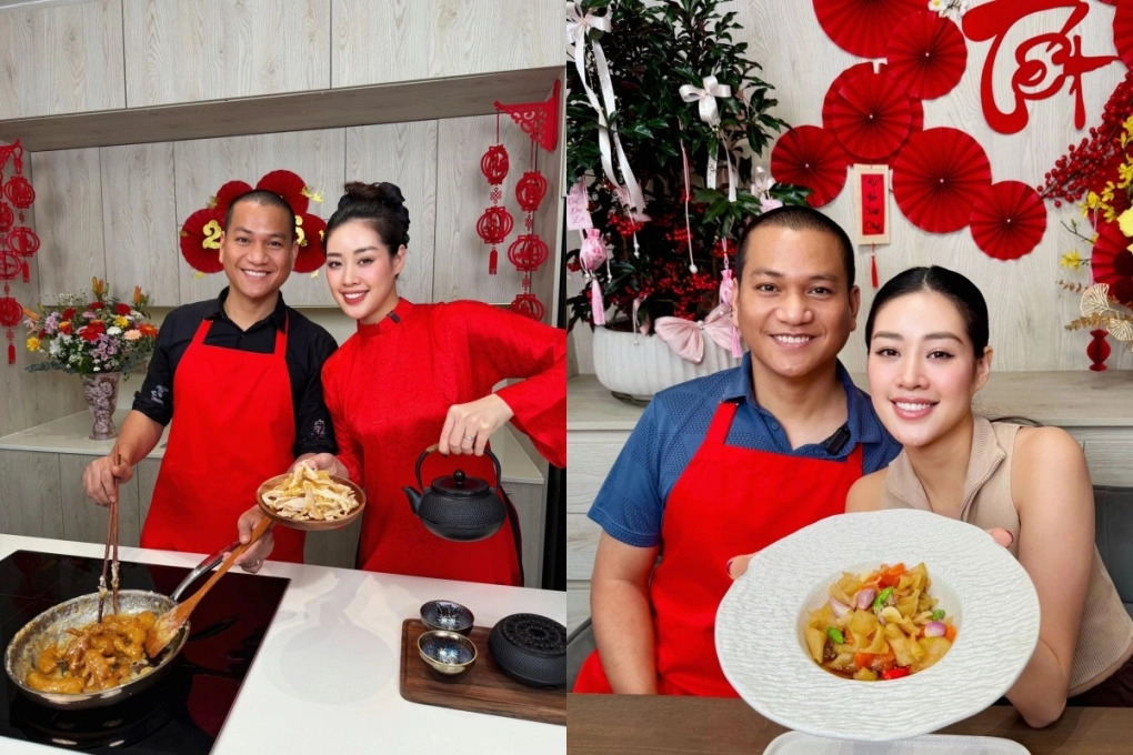 Kể từ khi lập gia đình, Khánh Vân thường xuyên vào bếp nấu ăn cho chồng - Ảnh: Facebook nhân vật