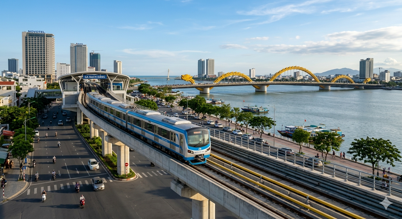  Tuyến đường kết nối từ sân bay quốc tế Đà Nẵng - Hội An - Tam Kỳ - Chu Lai. Hình minh hoạ_AI.