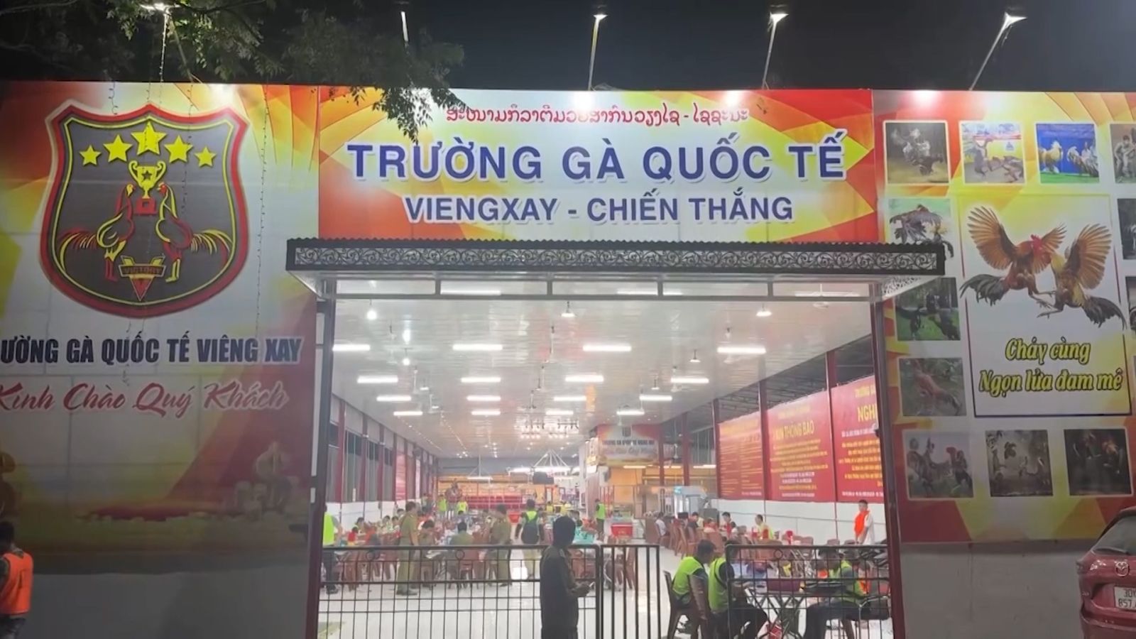 Trường gà quốc tế Viêng Xay - Ảnh công an cung cấp