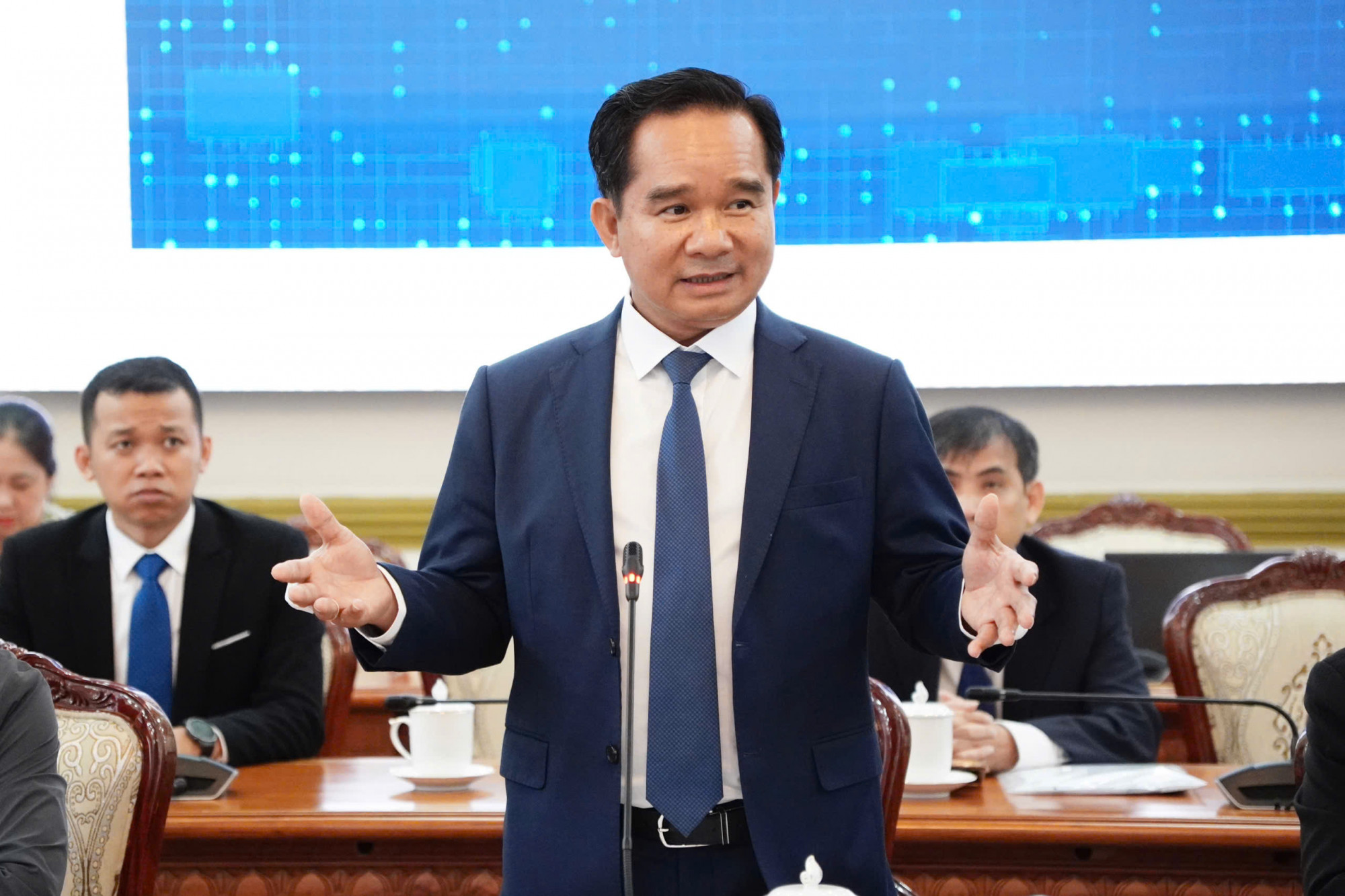 Ông Nguyễn Văn Được - Chủ tịch UBND TPHCM phát biểu tại buổi lễ