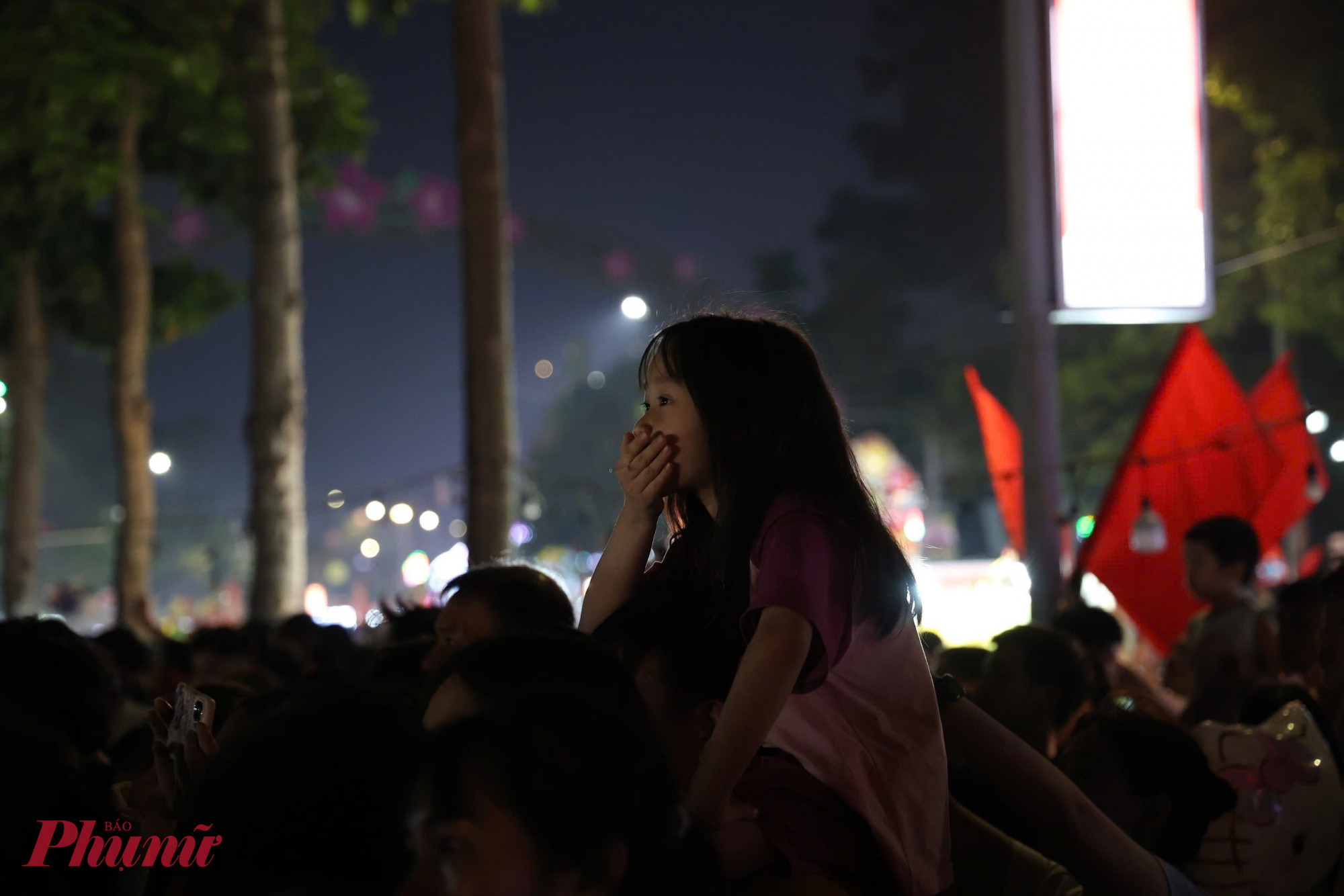 Ai cũng muốn tìm chỗ đứng đẹp nhất để ngắm pháo hoa.