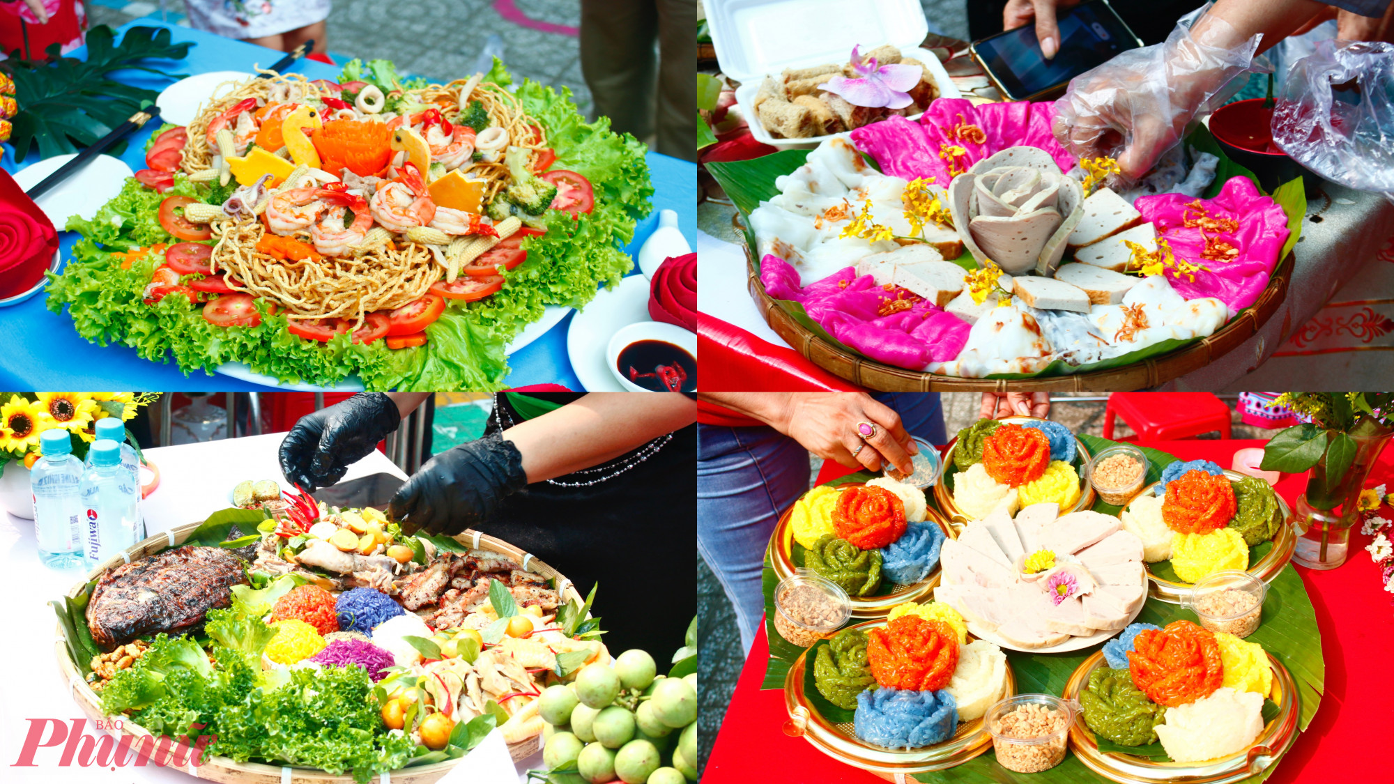 Nhiều món đặc trưng của các dân tộc được các khu phố trưng bày đẹp mắt.