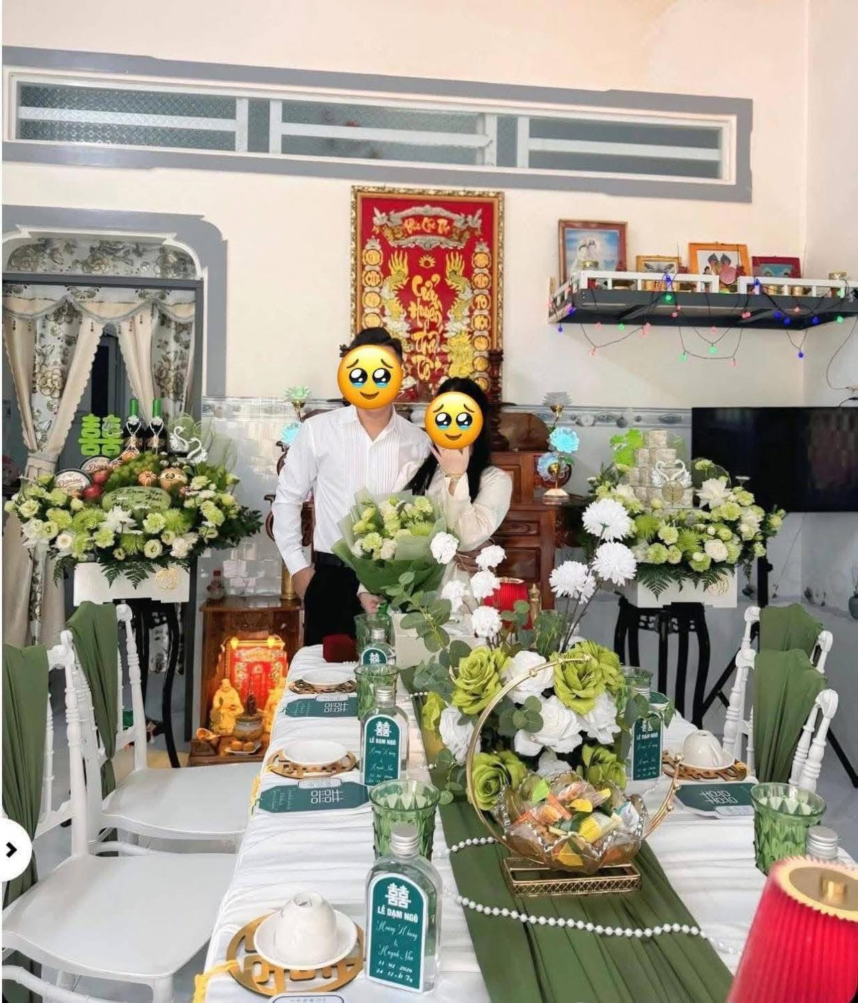 Bức ảnh được cho là trong lễ dạm ngõ của cô gái