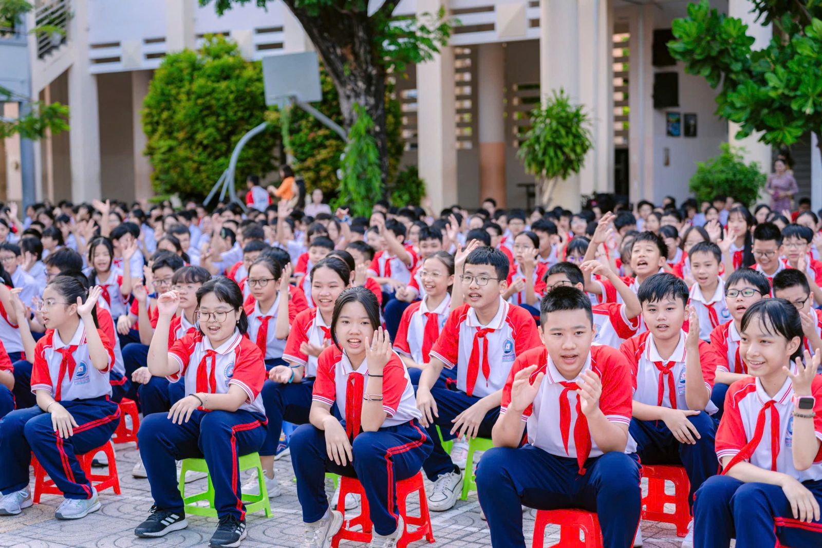 Học sinh Trường THCS Nguyễn An Ninh (phường Tam Thắng, TPHCM) trong giờ sinh hoạt kỹ năng sống - Ảnh: Website trường