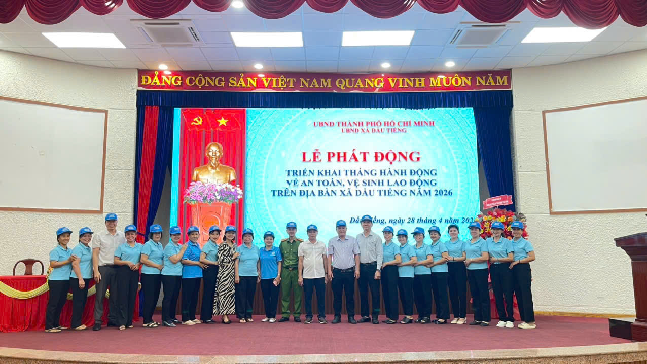 Lễ phát động Tháng hành động vì an toàn thực phẩm 2026 tại xã Dầu Tiếng lan tỏa thông điệp bảo vệ sức khỏe, nâng cao ý thức cộng đồng - Ảnh: C.Nhung 