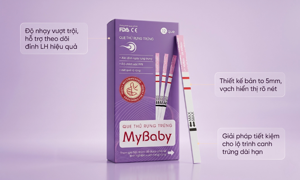 Theo dõi LH (luteinizing hormone - hormone sinh dục) chính xác với que thử rụng trứng MyBaby