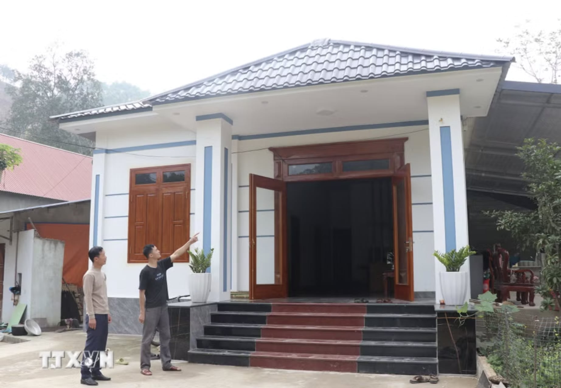 Ngôi nhà mới khang trang của gia đình anh Dương Hải Nam, dân tộc Dao, thôn Khuôn Điển, xã Tân Trào (Tuyên Quang). (Ảnh: Hoàng Hải/TTXVN)