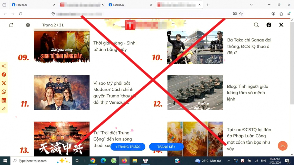 Các trang web phản động đăng lồng ghép những bài bôi xấu  Trung Quốc, làm cho người đọc lầm tưởng đó là quan điểm của báo chí Việt Nam