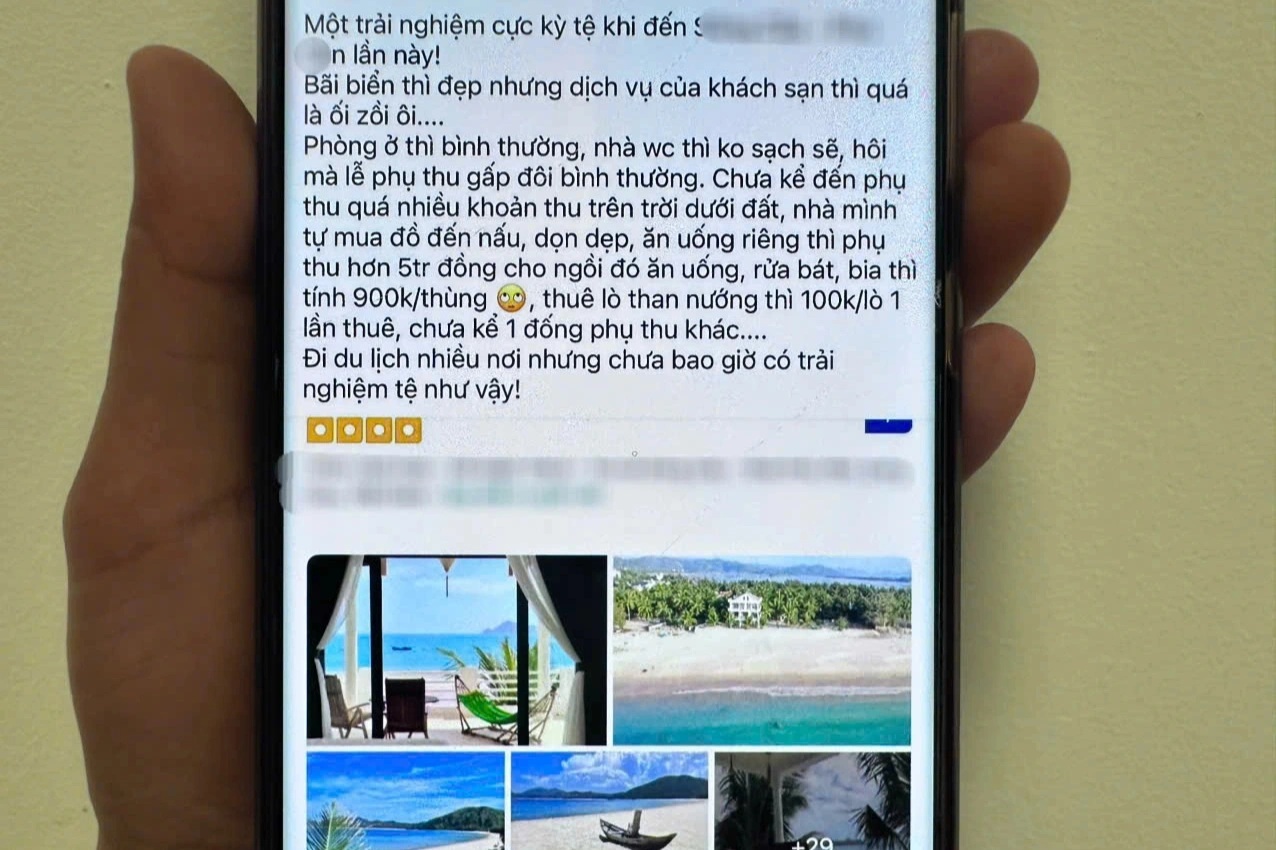 Bài viết phản ánh của du khách trên mạng xã hội - ảnh: MXH