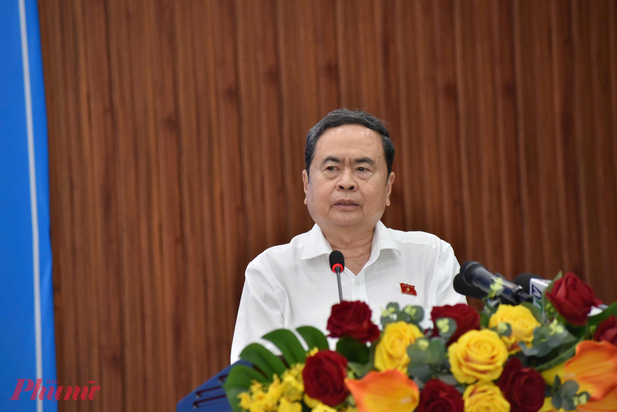 Chủ tịch Quốc hội Trần Thanh Mẫn phát biểu kết luận tại buổi tiếp xúc cử tri - Ảnh: Thanh Tâm