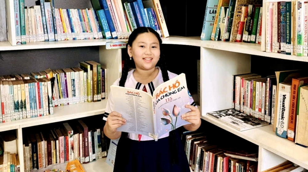 Thí sinh Thanh Trúc hào hứng tham gia các cuộc thi kể chuyện sách - Ảnh do nhân vật cung cấp