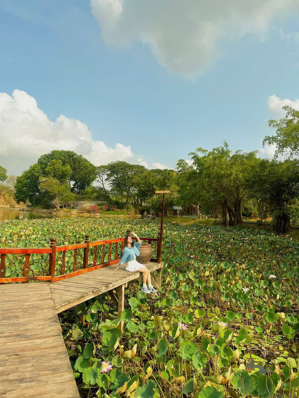 Không gian ao sen cũng là địa điểm check-in không thể bỏ qua - Ảnh: @k.ngan