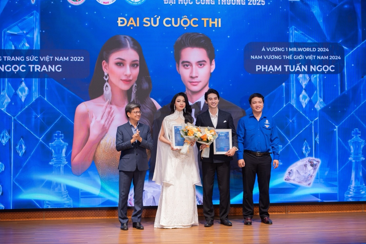 Á hoàng Ngọc Trang và Nam vương Tuấn Ngọc là đại sứ của cuộc thi - Ảnh: T.L