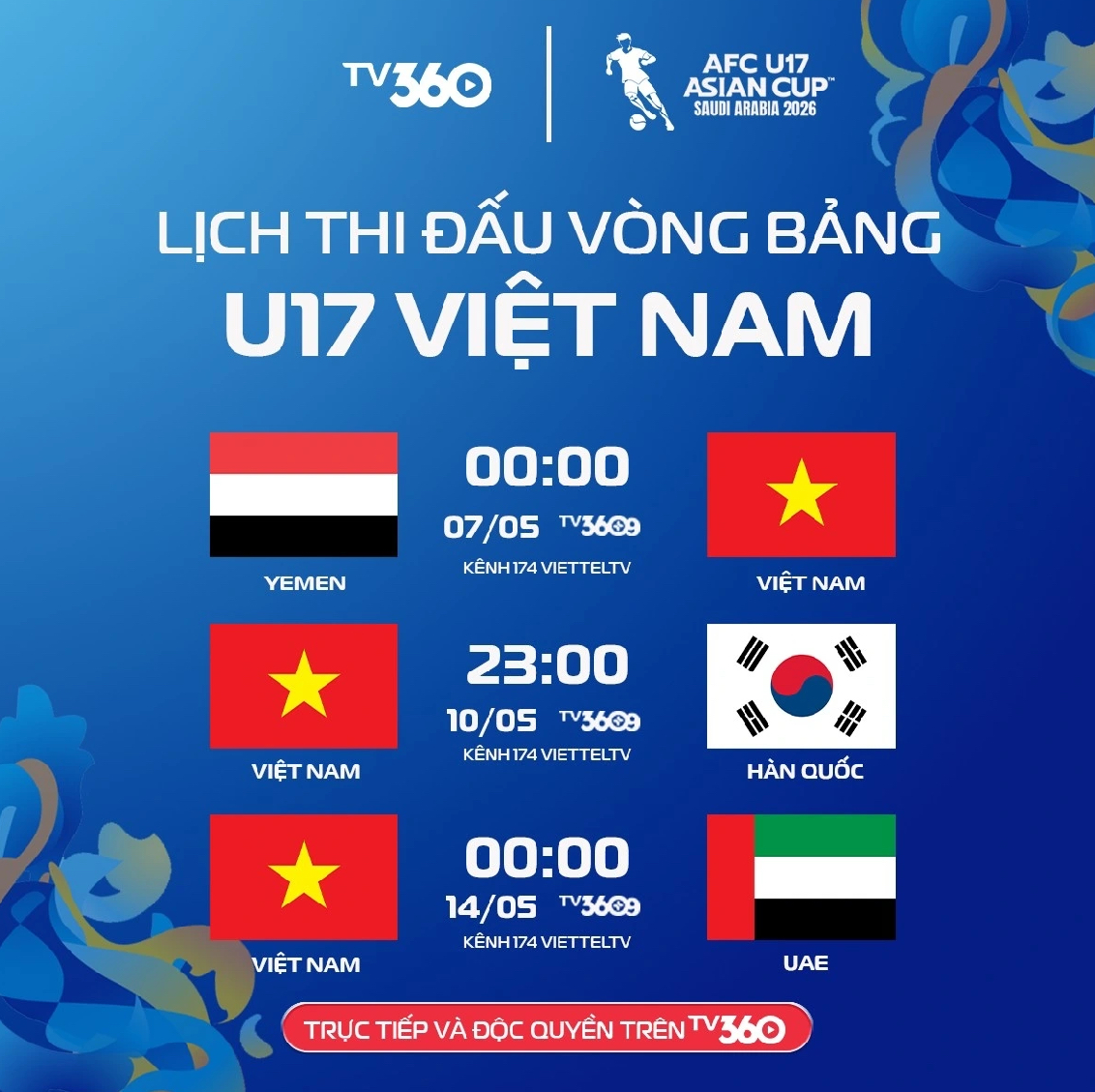 Lịch thi đấu của U17 Việt Nam