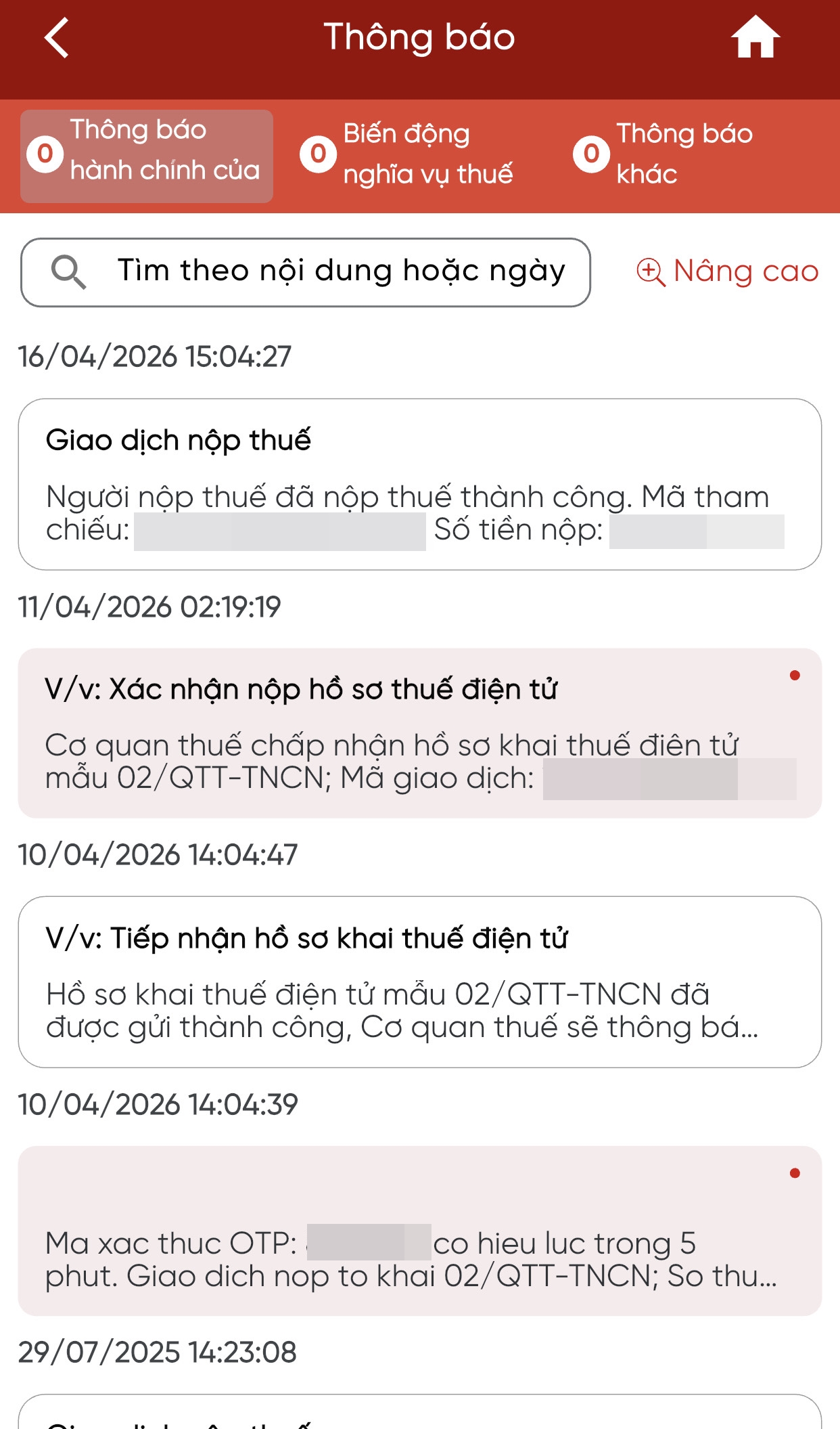Người dân cần truy cập vào ứng dụng eTax Mobile, mục Thông báo 