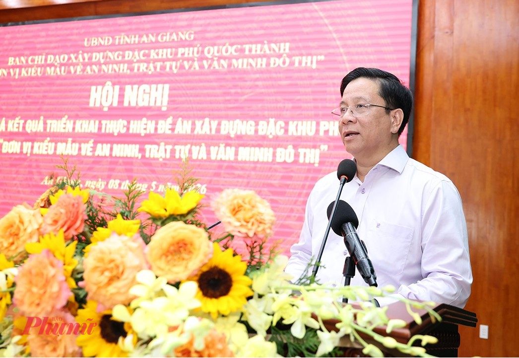 Ông Hồ Văn Mừng - Chủ tịch UBND tỉnh An Giang phát biểu tại hội nghị - Ảnh CTV