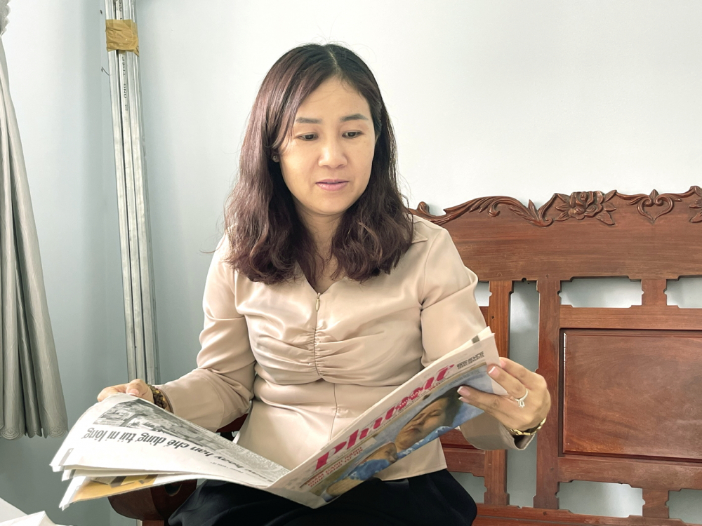 Bà Tôn Thị Ngọc Sang - Chủ tịch Hội LHPN phường Thuận Giao - ẢNH: DIỆU HIỀN